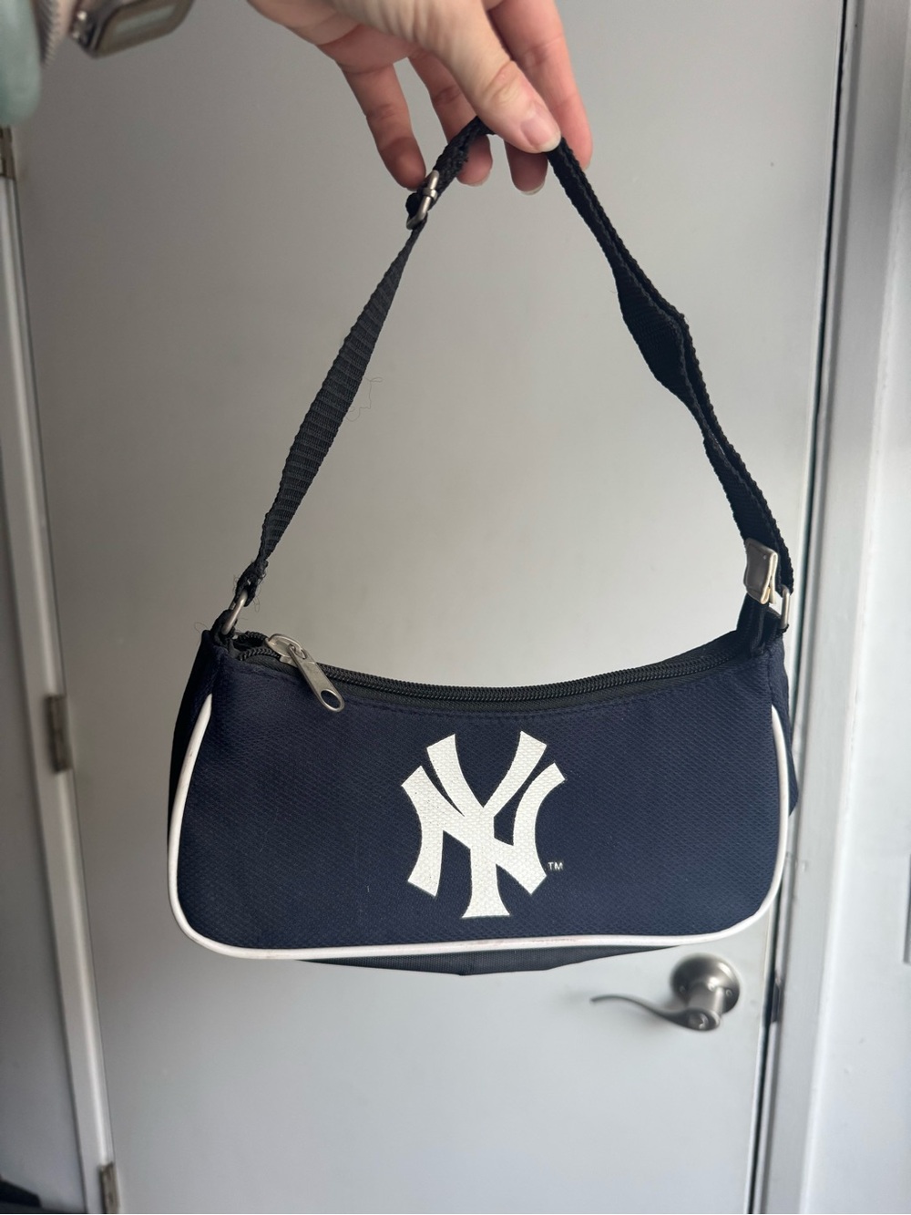 Genuine Merchandise Navy and White Mini Shoulder Bag with NY Logo